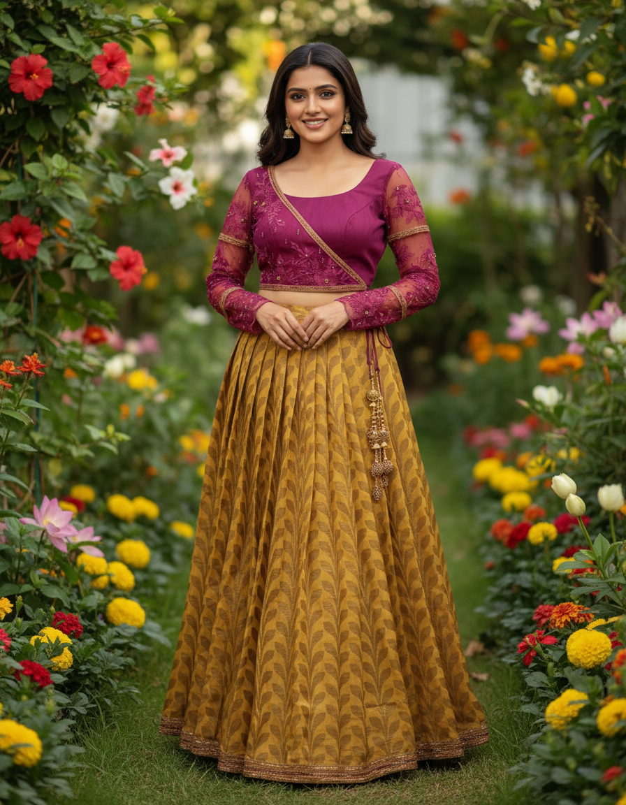 Wine Bloom Wrap Blouse