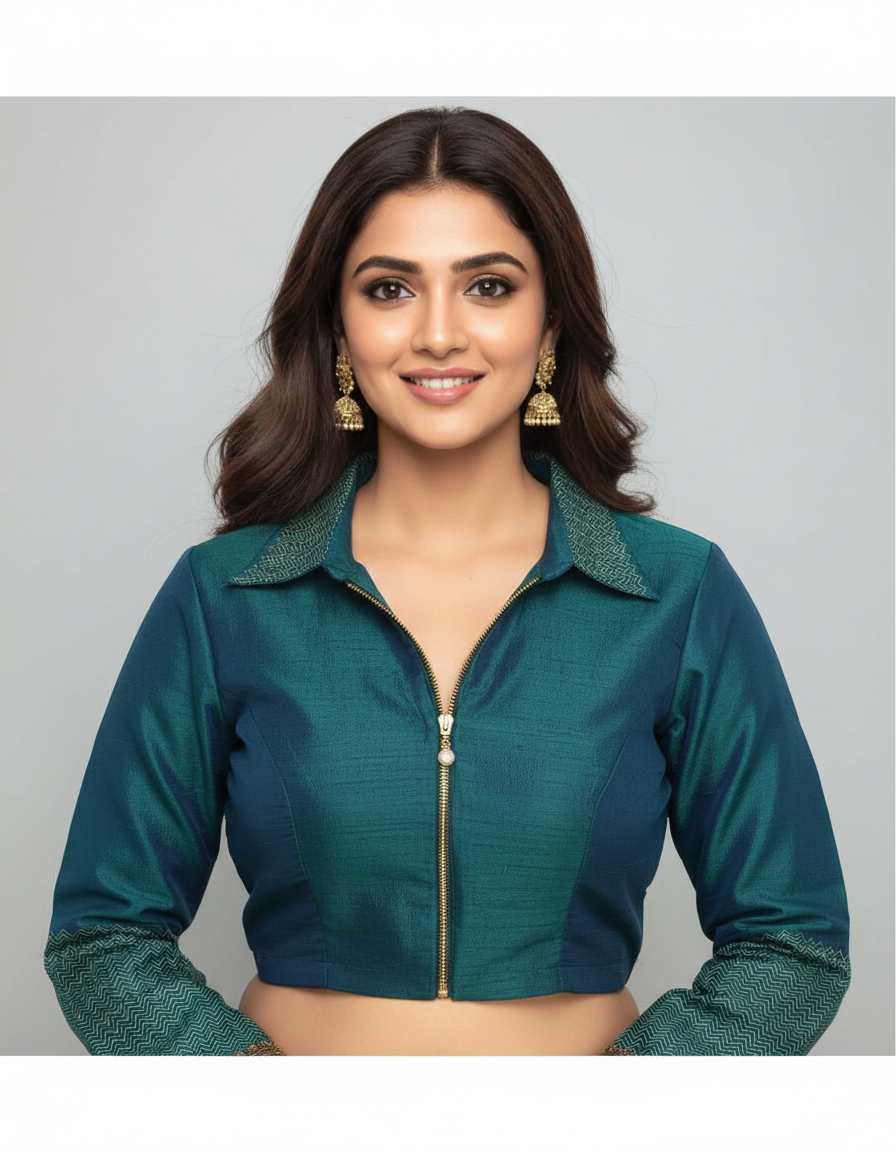 Royal Teal Statement Blouse