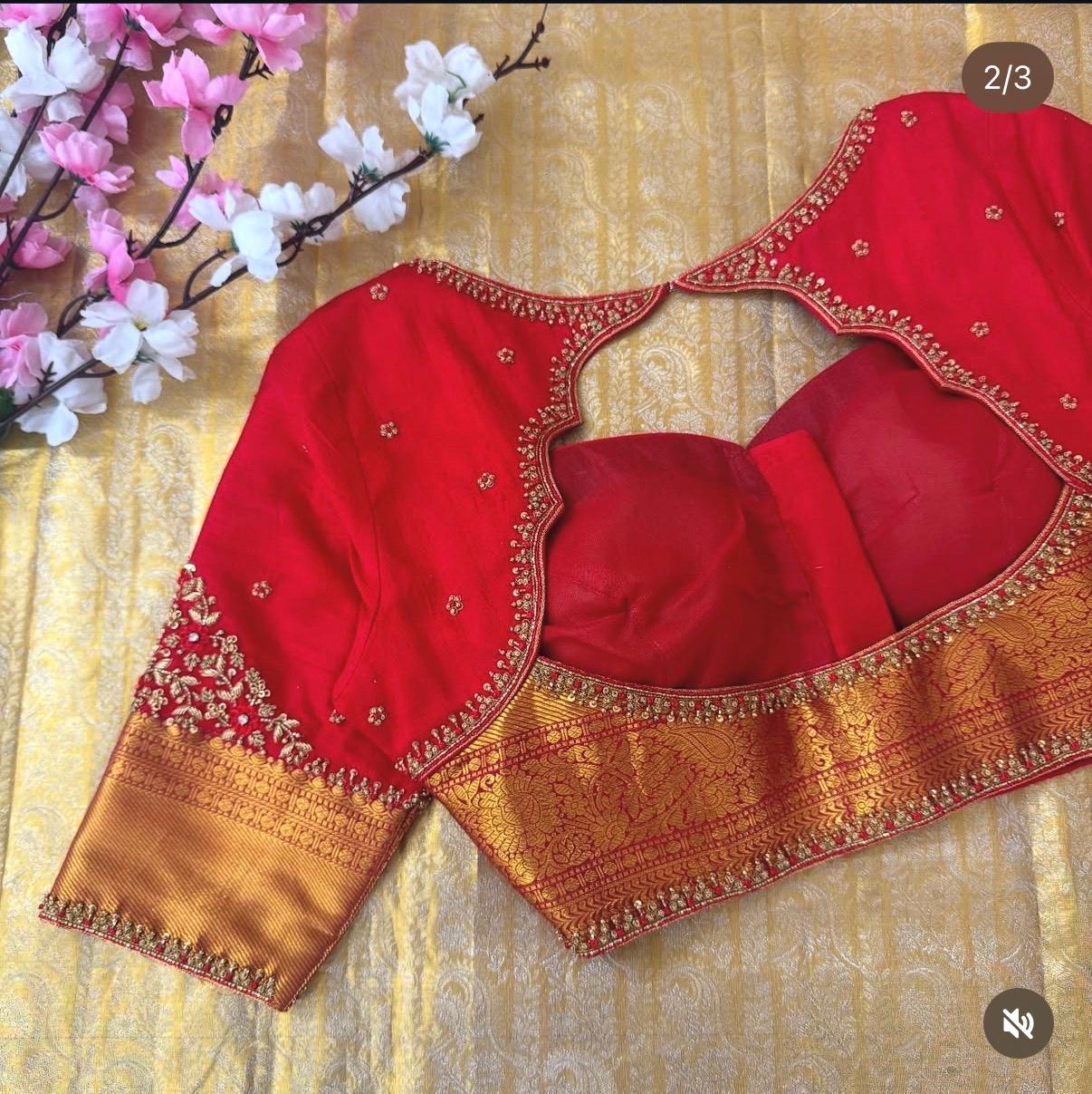 Aari work bridal blouse