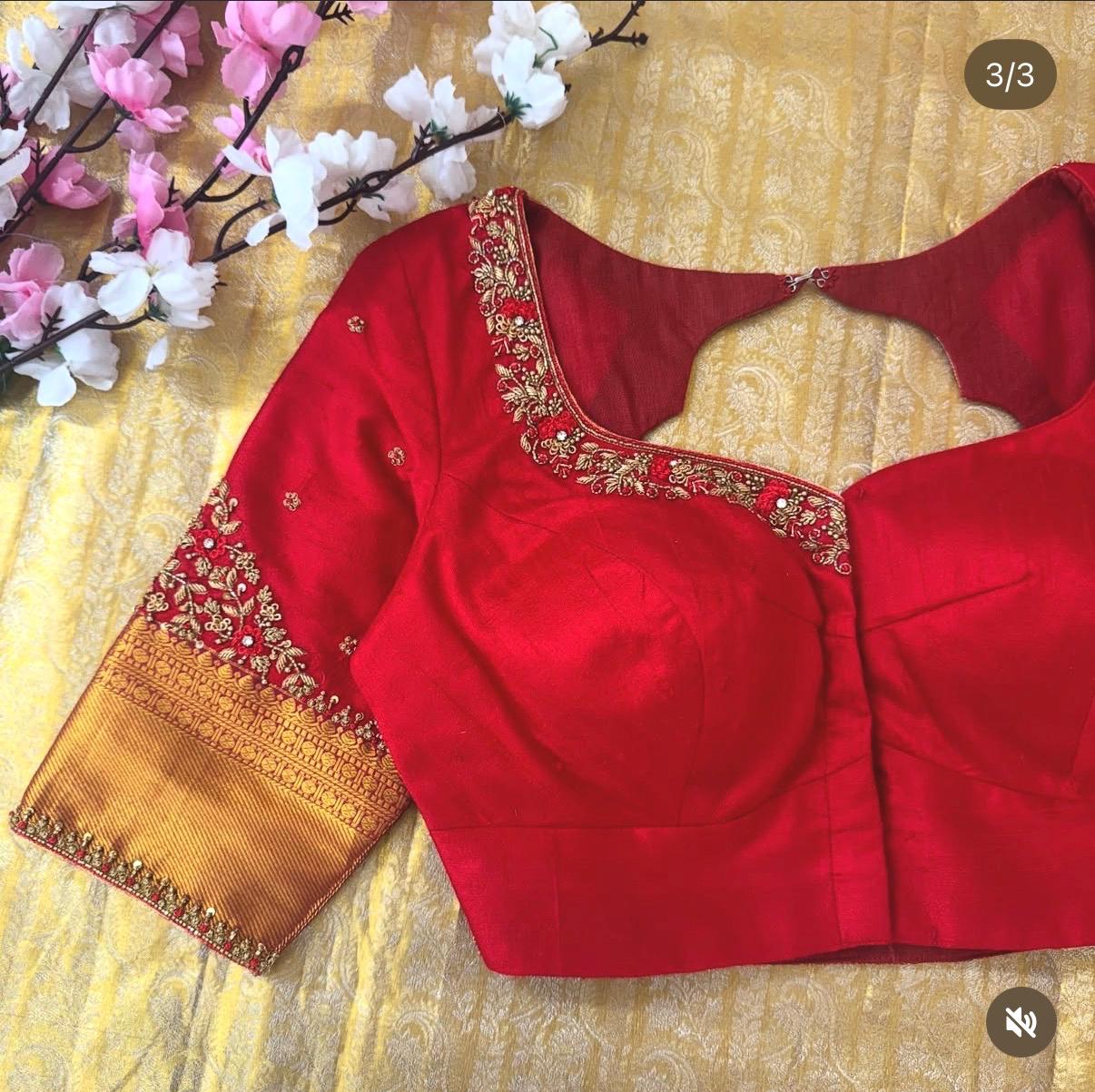 Aari work bridal blouse