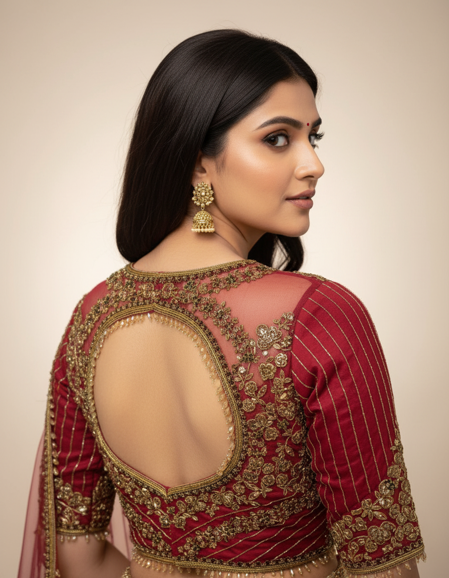 Aari work bridal blouse